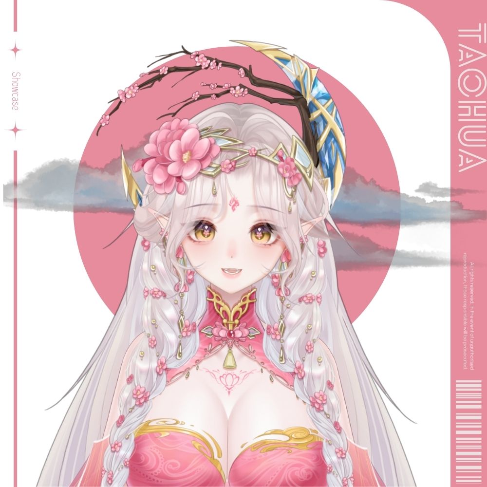 Cyblens | Digital - Live2D Premade VTuber Model Taohua