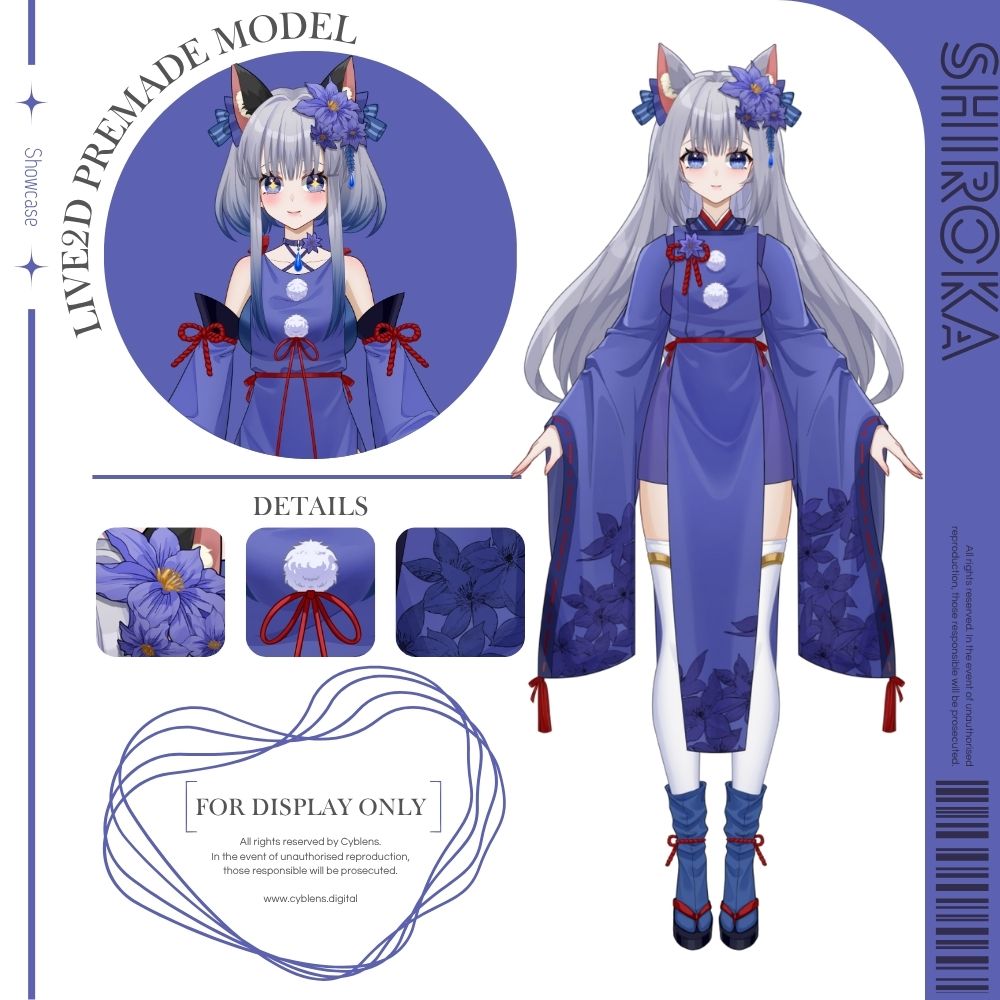 Cyblens | Digital - Live2D Premade VTuber Model Shiroka