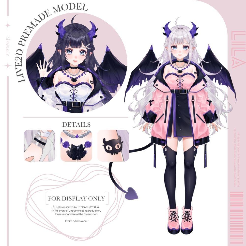 Cyblens | Digital - Live2D Premade VTuber Model Lila Detailed