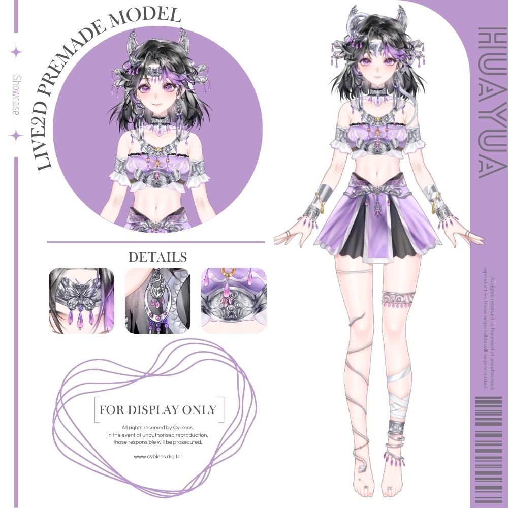 Cyblens | Digital - Live2D Premade VTuber Model Huayua