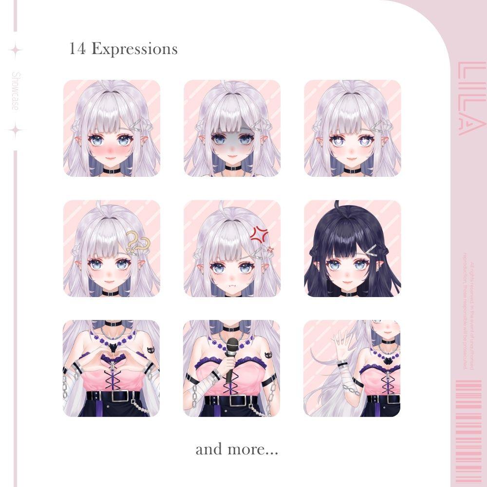 Cyblens | Digital - Live2D Premade VTuber Model Lila Expressions
