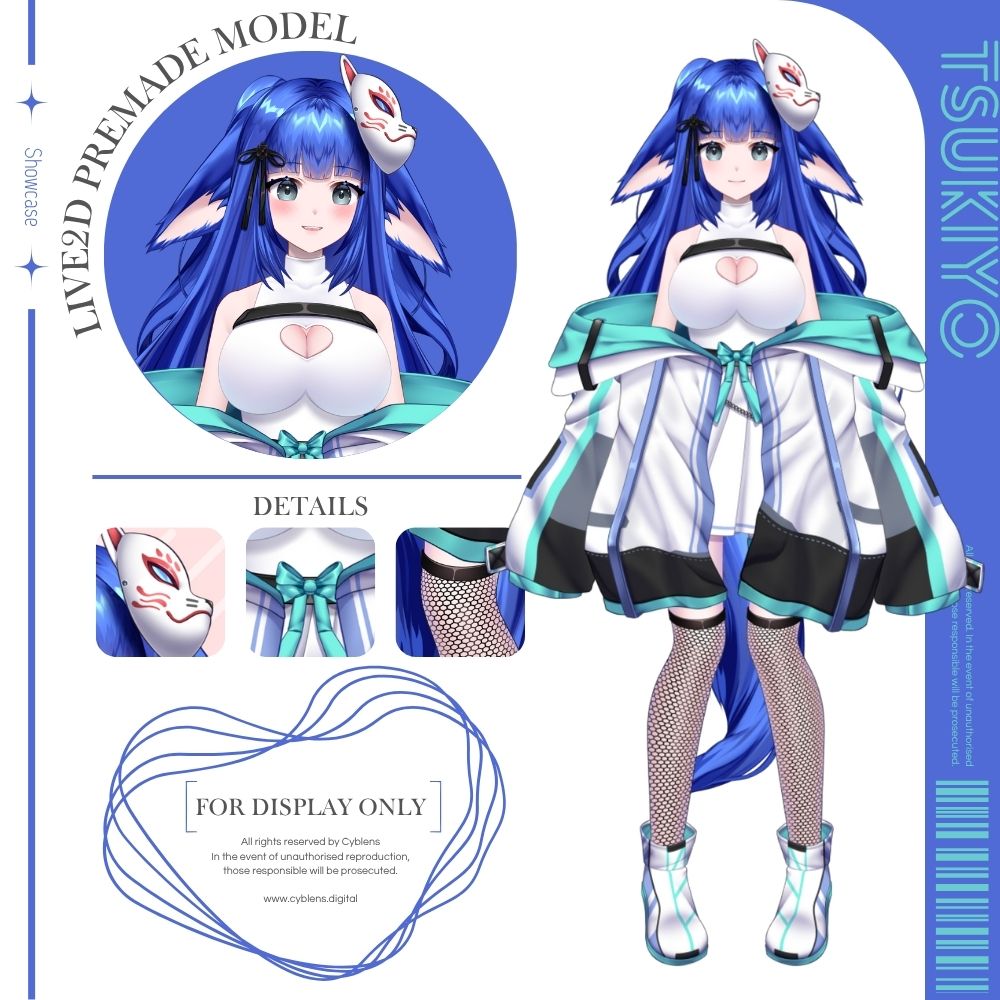 Cyblens | Digital - Live2D Premade VTuber Model Tsukiyo